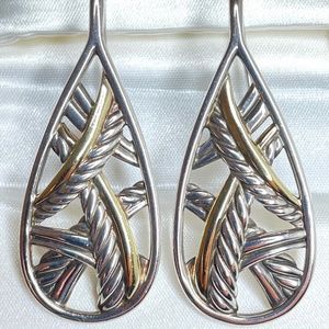 David Yurman Papyrus Earrings with Gold and Silver